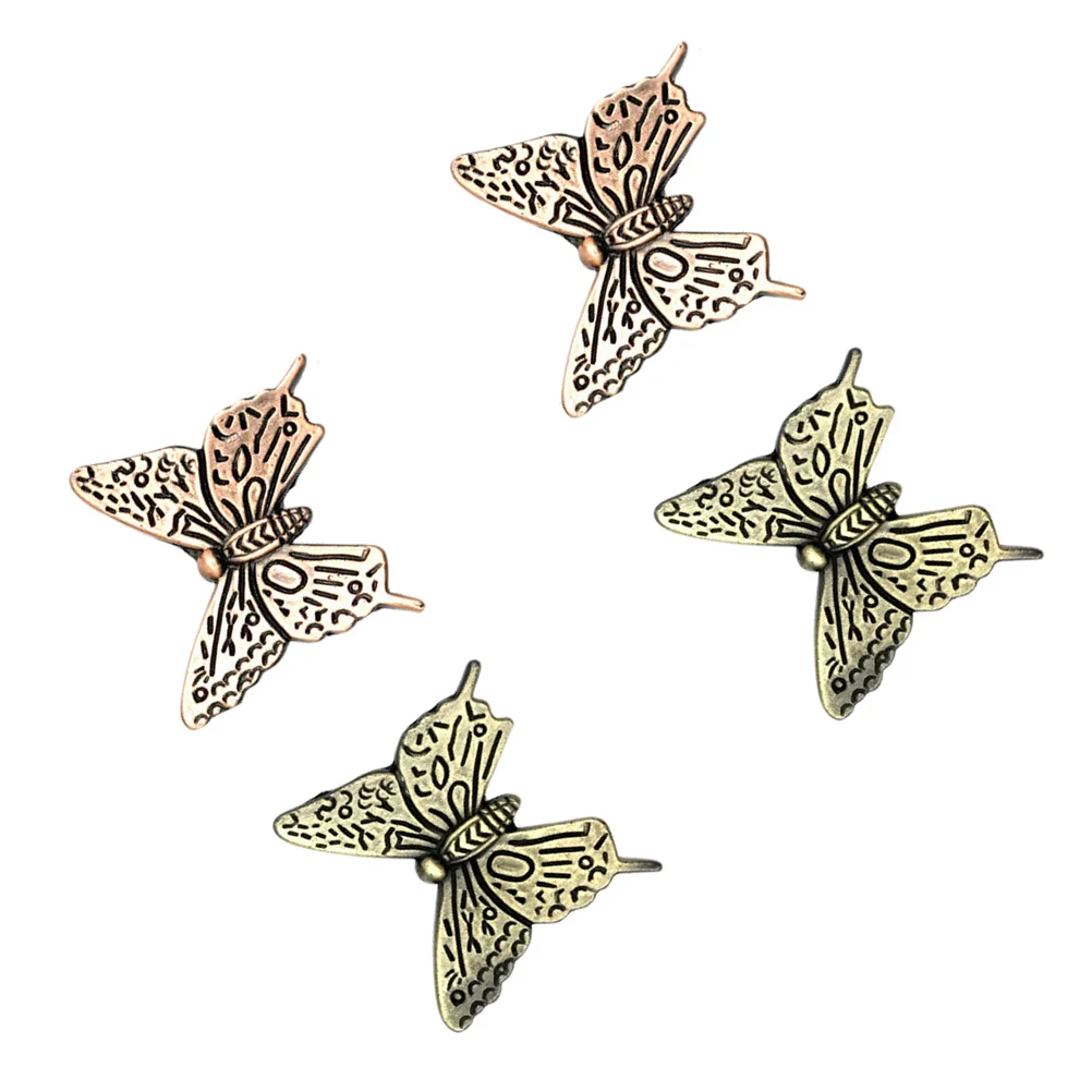 

4Pcs Alloy Art Butterfly Cabinet Knobs Durable Drawer Pull Handles Bronze Red Bronze Metal Door Knobs for Wardrobe Cupboard