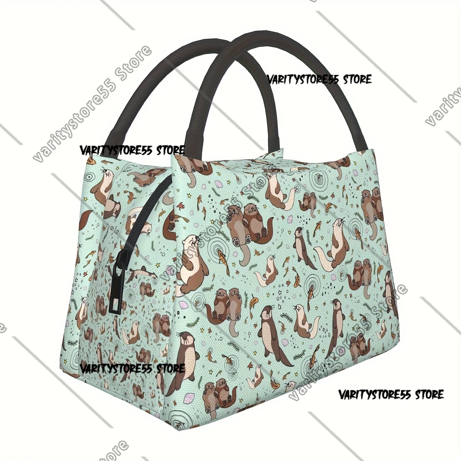 

Cute Sea Otters Lunch Bag Portable Reusable Cooler Bag Cooler Bag Insulated for Camping Picnic Beach