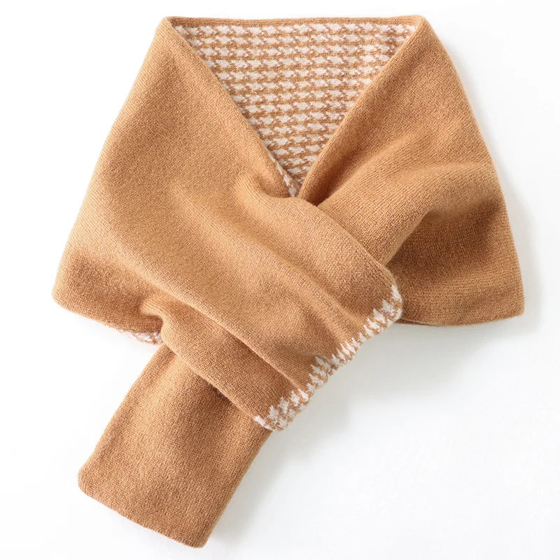 

MVLYFLRT 100% Pure Wool New Men's and Women's Double-sided Scarf High-end Versatile Scarf Winter Warm and Protective Neck Scarf