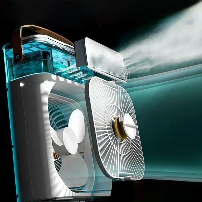 Mini Portable Fan Air Conditioners USB Electric Fan Air Cooler LED Night Light Water Mist 3 In 1 Office Home Humidifier