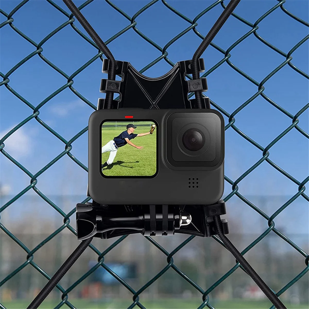 Net Chain Link Telefone Zaunhalterung für Telefon Universeller Handyhalter Ständer für GoPro Action Kamera Baumstangenhalterung