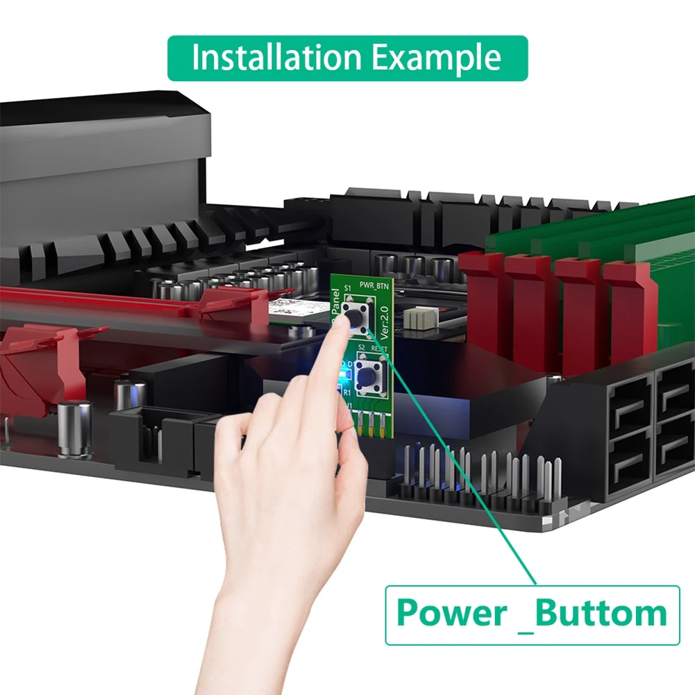 AC88-2X5 Pin Reset/Power On/OFF Switch Board Adapter Untuk Desktop PC Motherboard