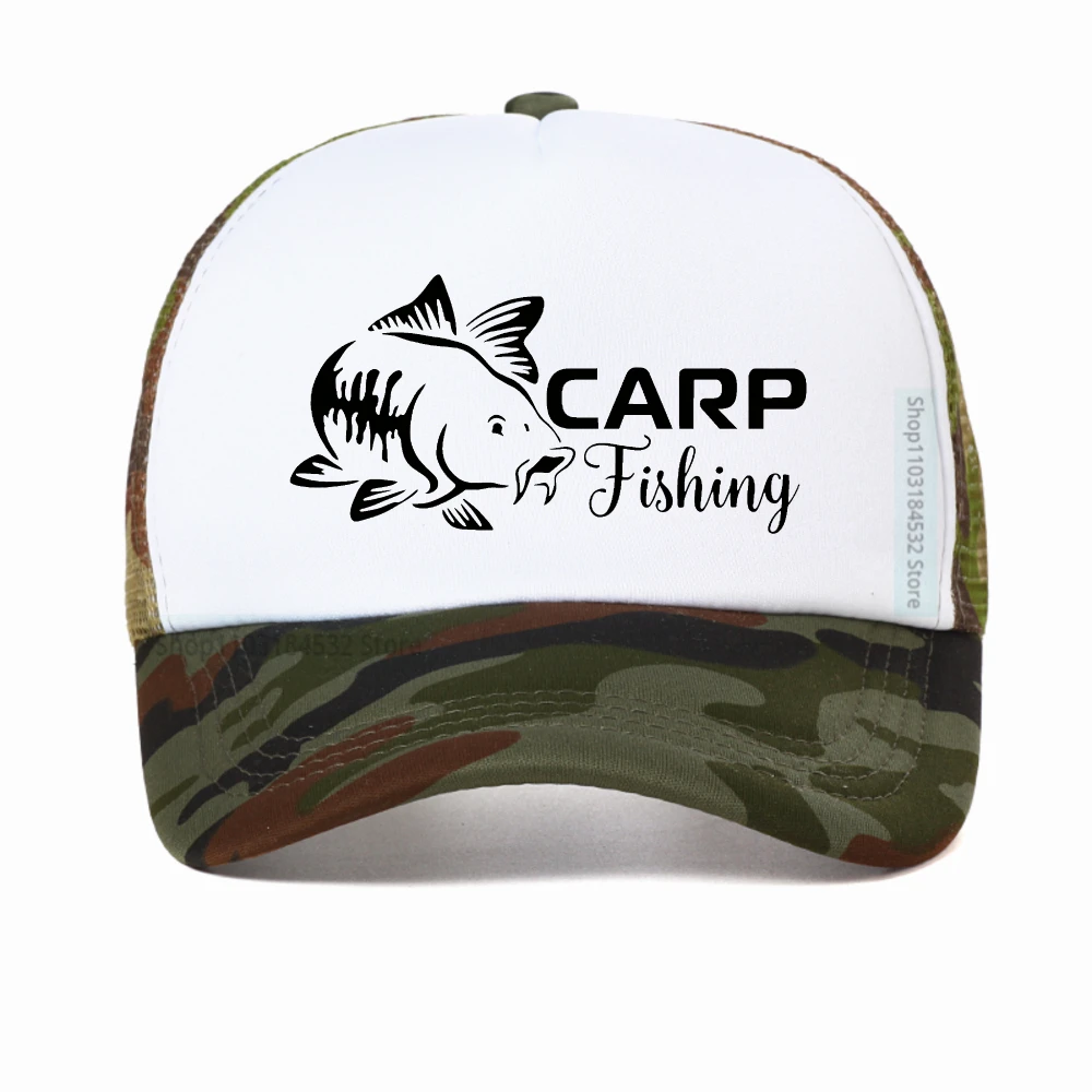 

Carp Fish Trucker Caps Men Funny Fishing Printing Hat Baseball Cap Cool Summer Unisex Mesh Net Breathable Caps