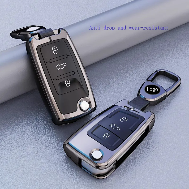 

Alloy Car Key Case Cover Fob For VW Volkswagen Golf 8 accessories Golf 7 Polo MK7 Tiguan MK2 For SEAT Ateca Leon FR 2 Ibiza Men