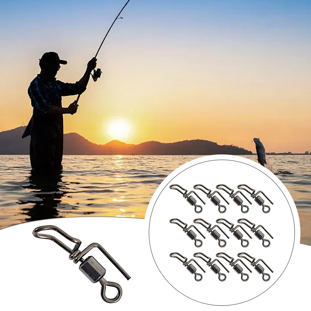 20PCS Fishing Cascade Swivels 18mm Stainless Steel Connector For Sea Fishing Rigs Sea Fishing Clip Down Carrying Part Accessorie