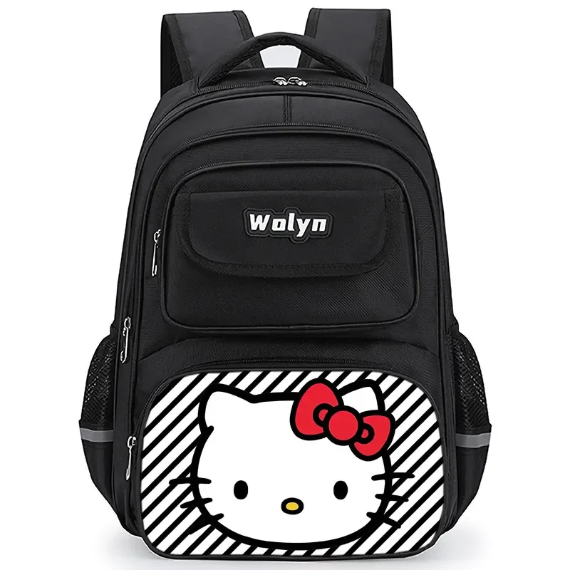 Multi-Compartment School Backpack,Cartoon Hello Kitty School bags for Boys Girls,Large Capacity Children Bags for Primary School