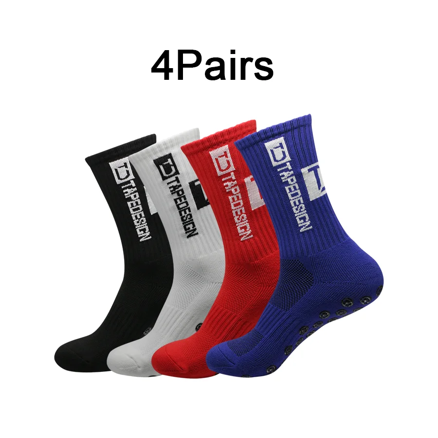 4 Pairs Anti-slip Soccer Men New Outdoor Sports Grip Football Socks Running Cycling Hiking Women Yoga Soccer Training Socks