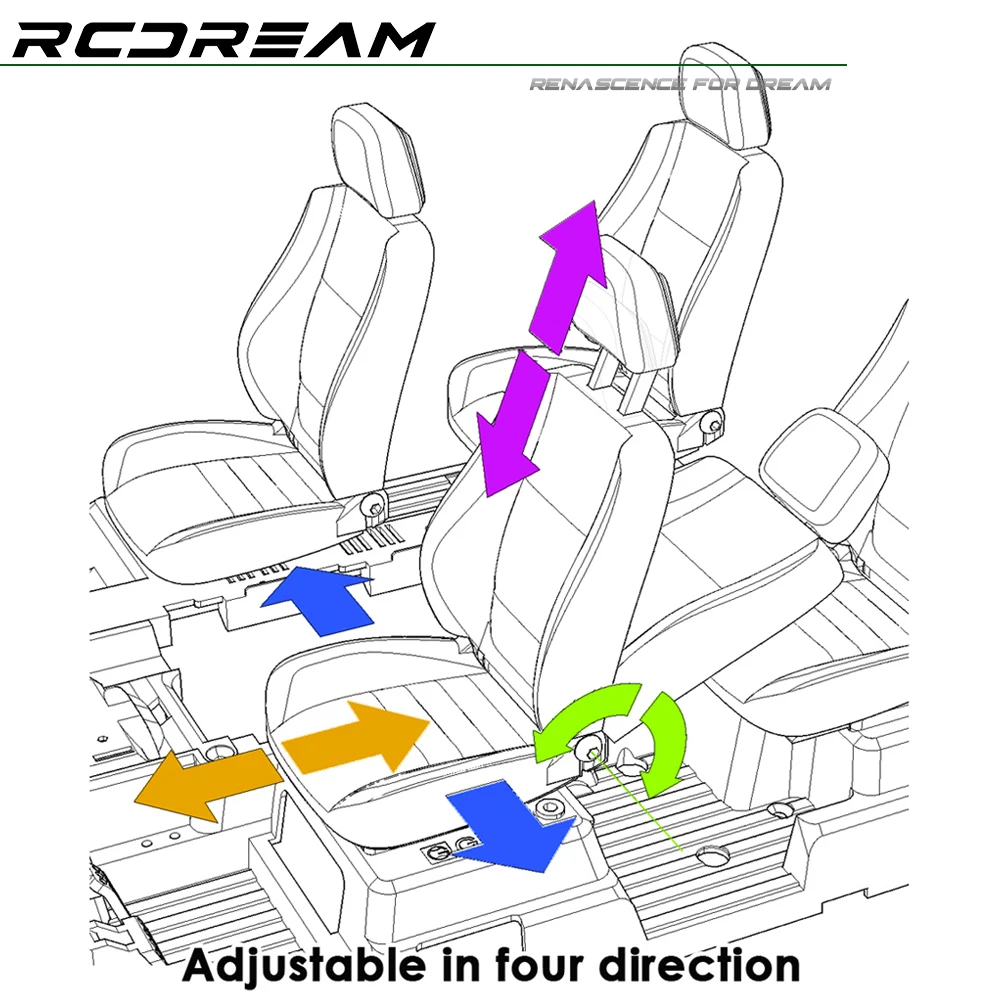Rcdream – sièges intérieurs simulés pour chenille 1/10 Rc Traxxas Trx4 Trx6 Axial Scx10 Ii 90046/47 Yikong Rgt Redcat, pièce de voiture Rc