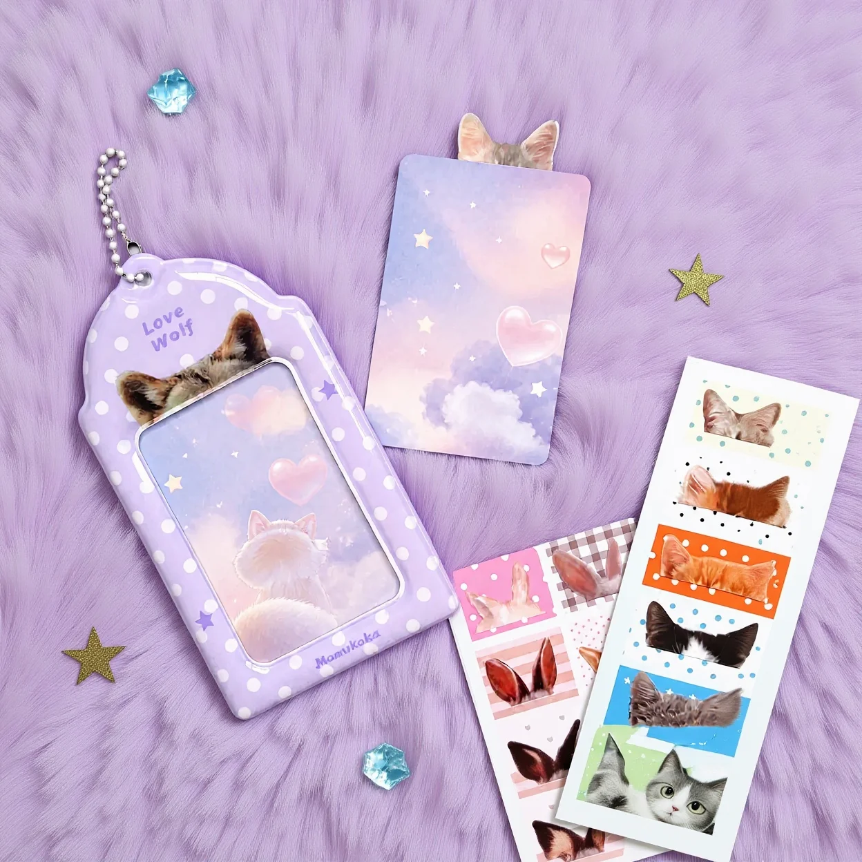 3 Inch Photocard Holder Animal Themed Cartoon Card Holder Animal Ear Card Holder Animal Ear For Small Card Collection Daily