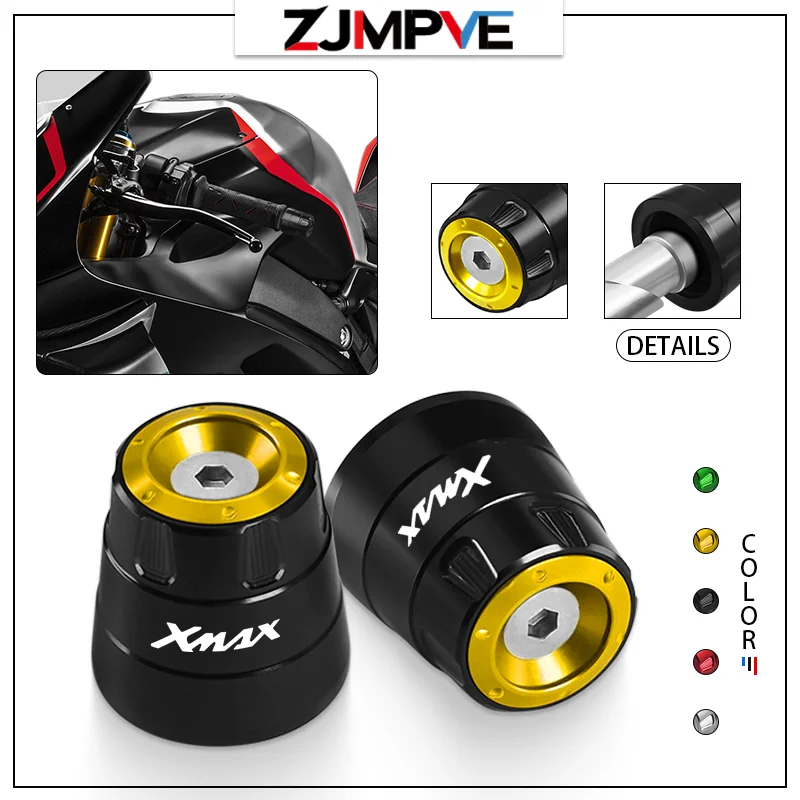 

New For XMAX300 XMAX400 XMAX125 XMAX250 XMAX CNC Handlebar Handle Bar Grips Cap Ends Handle Anti Vibration Plugs Slider Cap xmax