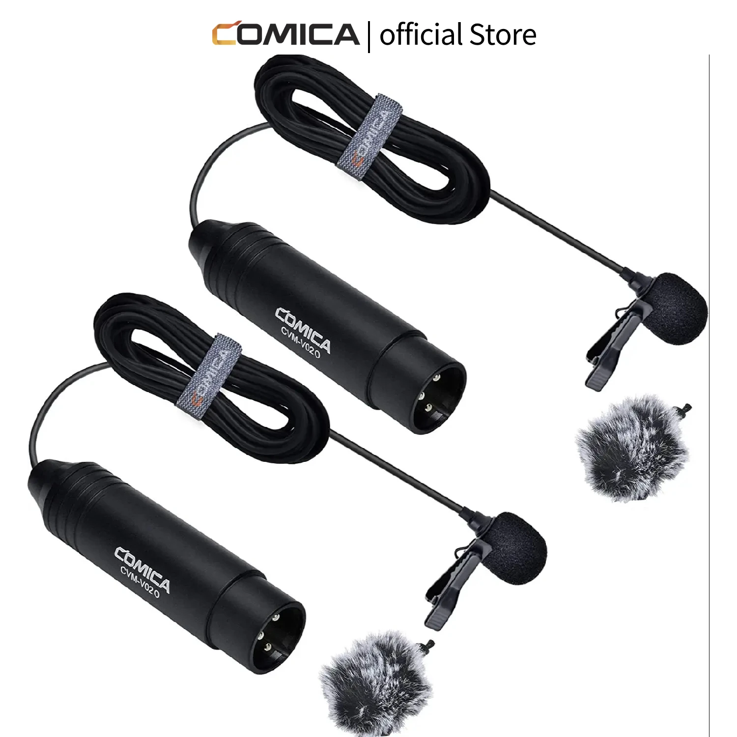 

Comica XLR Lavalier Microphone, Comica CVM-V02 Omni-Directional 3-pin Lapel Microphone for Canon Sony Panasonic Camcorders