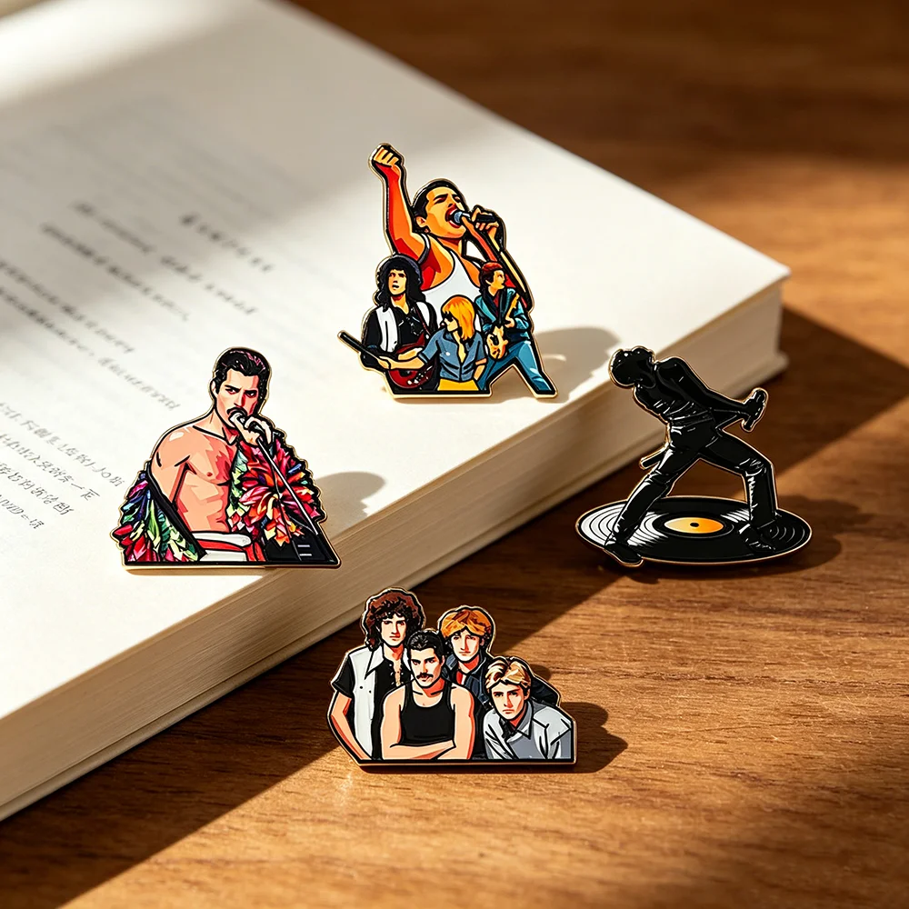 4pcs Classic Rock Band Enamel - Vintage Brooch Pin 评论和价格