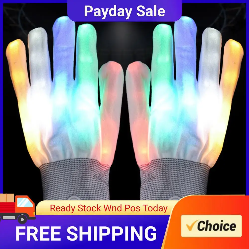 

Светодиодные перчатки с 7 цветами света, светящиеся перчатки для вечеринок, мигающие светящиеся варежки, подарок на Рождество, сувениры для вечеринок на Хэллоуин