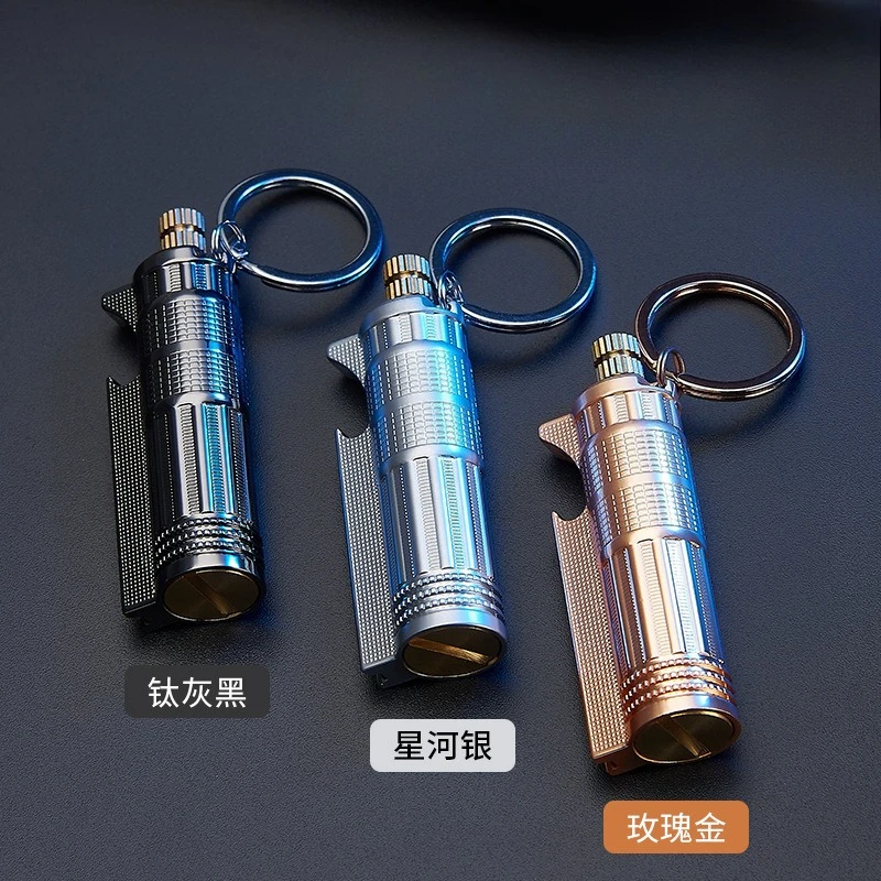New Classic Nostalgic Multifunctional Waterproof 10000 Matching Keychain Bottle Opener, Metal Material, Black Silver Gold