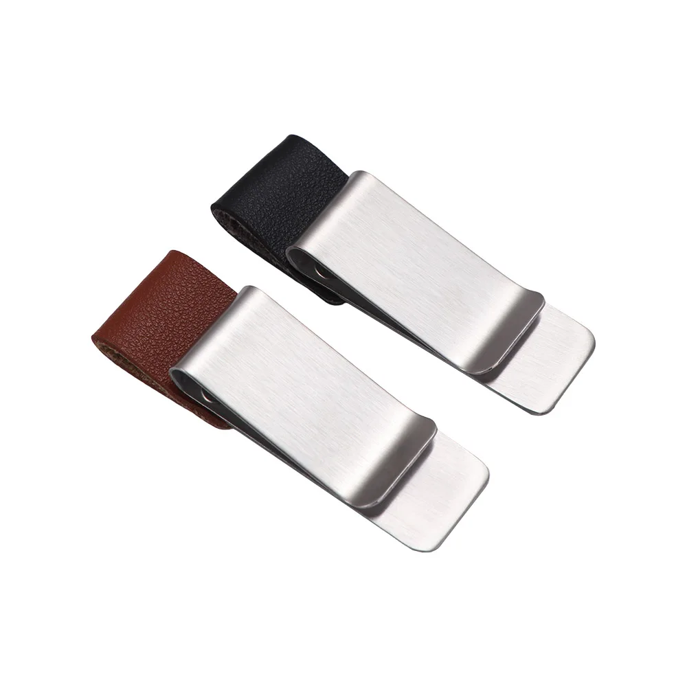 1pc Office Supplies Notebook Paper Folder Pencil Holder Bookmark Stainless Steel Pen Loop Pencil Clip Pen Holder Memo Clip