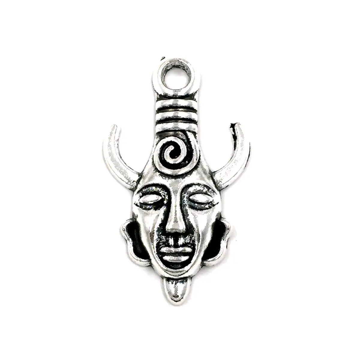 

50PCS Vintage Silver Tone Pharaoh's Head Portrait Charm Pendants 32x19mm DIY Jewelry Crafts Accessories Handmade Material Pack