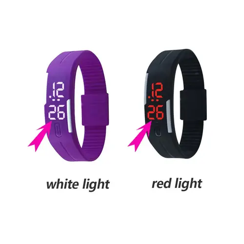 Imagen 2 del producto Pulsera impermeable, pulsera de silicona para deportes al aire libre, relojes de pulsera LED táctiles, reloj electrónico, reloj Digital táctil