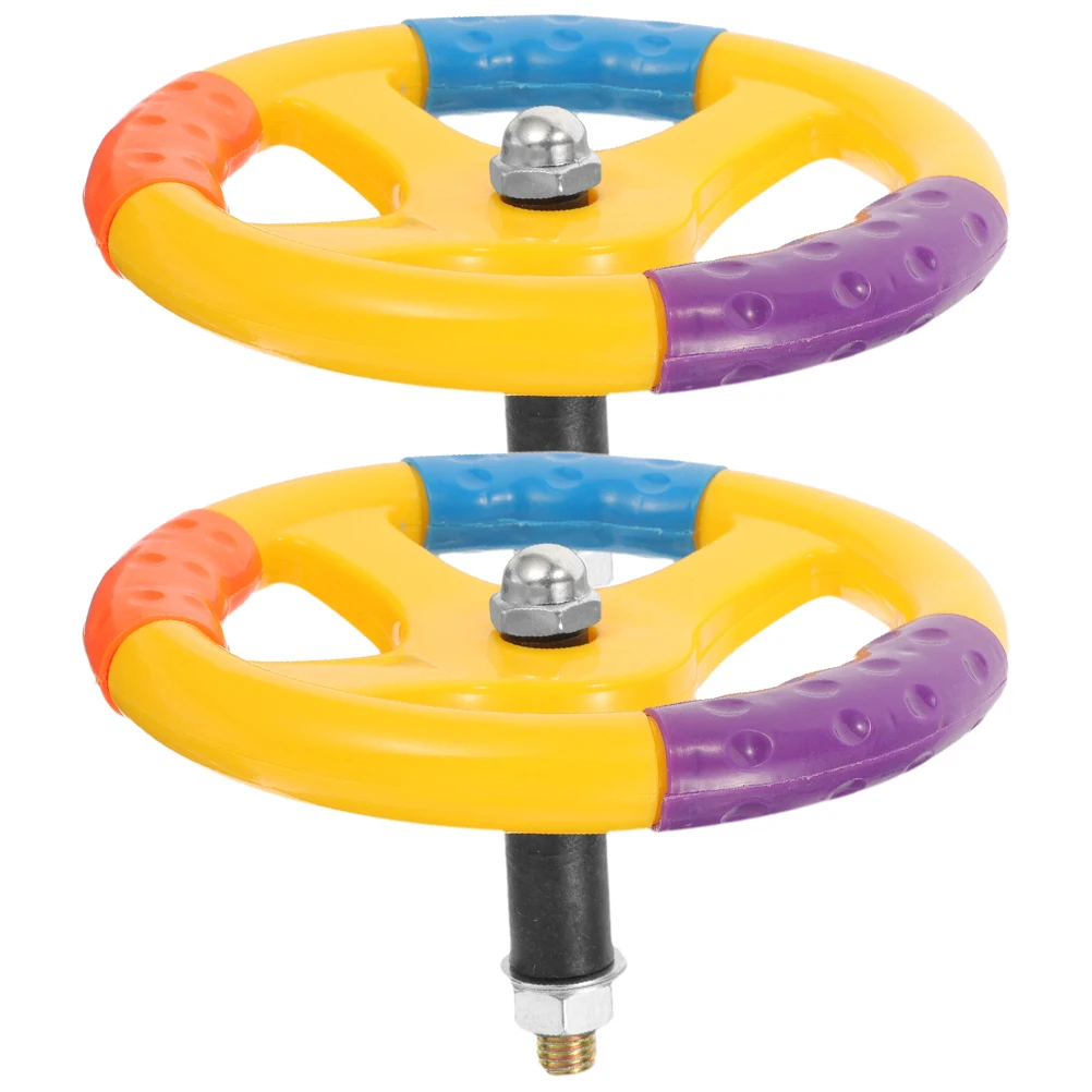 

2pcs Steering For Rocking Car Universal Simulation Driving Wheel Nonslip Grip Lightweight Play Steering Wheel Swing Car