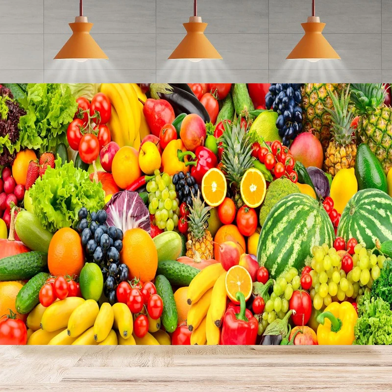 Vegetables And Fruits Photography Backdrop Farm Harvest Exhibition Grapes Apple Carrot Tomato Background For Thanksgiving Banner