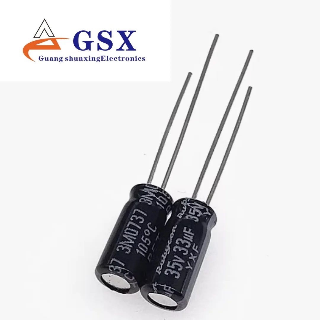 

33UF 35V imported aluminum electrolytic capacitor 35v33uf 5 * 11 ruby YXF high-frequency long life