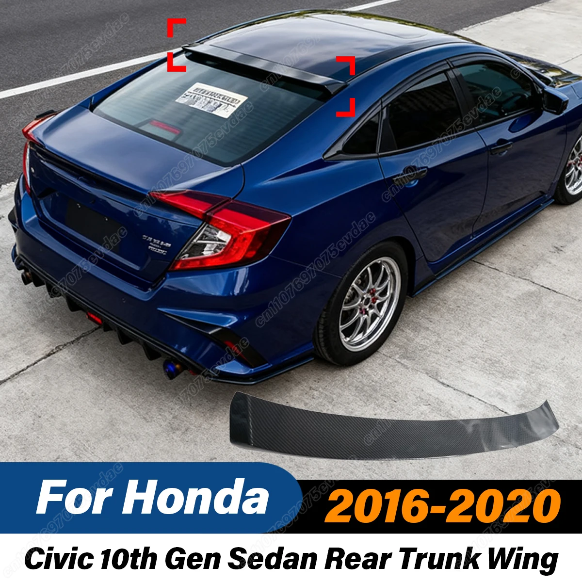 

For Honda 10th Gen Civic Sedan 2016 2017 2018 2019 2020 Sport Style Rear Trunk Wing Spoiler Rear Tail Lid Lip Exterior Body Kits
