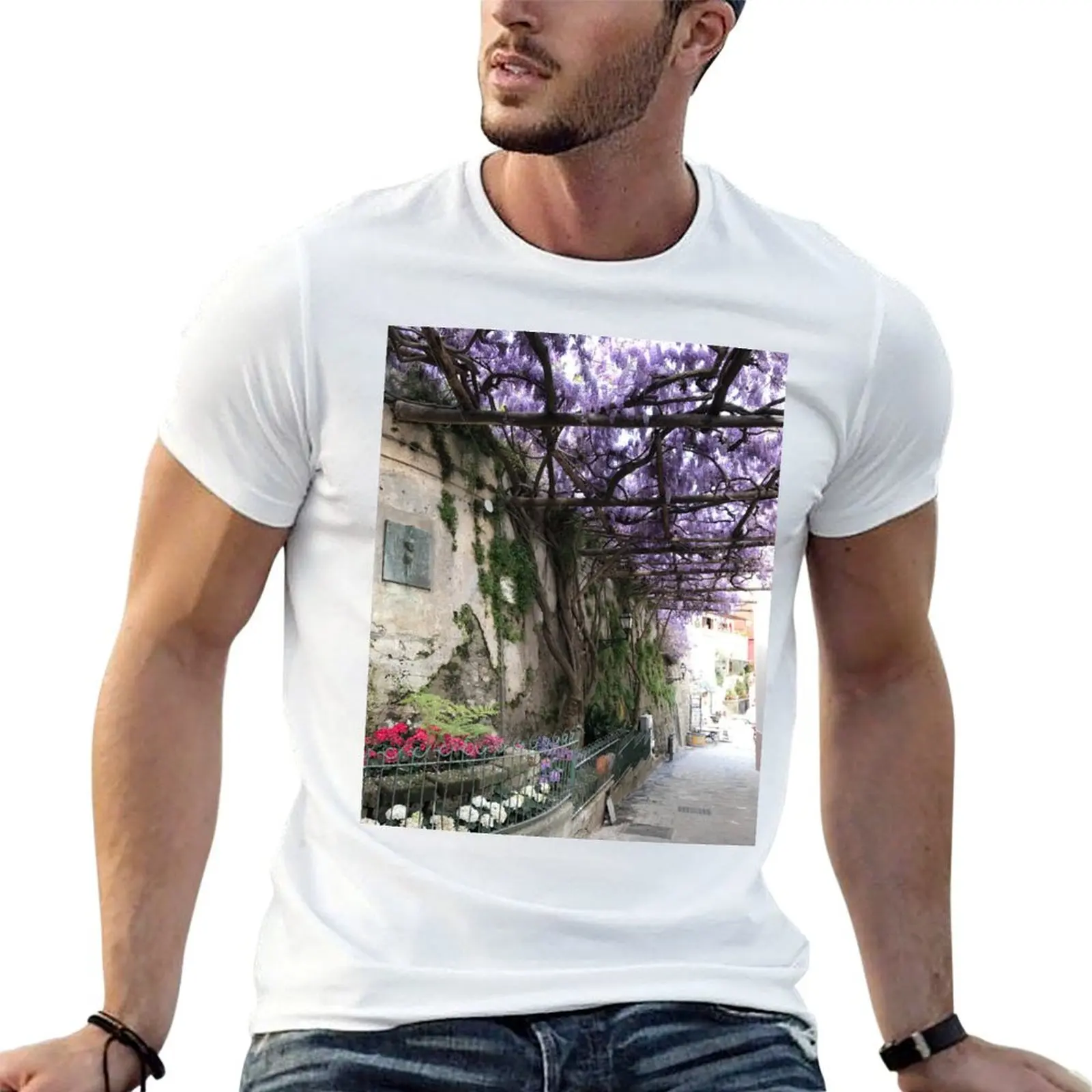 

Italy - Positano Wisteria T-Shirt t shirts designer man t shirts high quality luxury brand T-Shirt