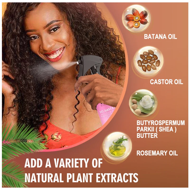 Batana Oil Leave-In Conditioner Hair Repair Spray Repair Damage Restore Soft Hair Deep Keratin Scalp Treatment Smooth Hair Care