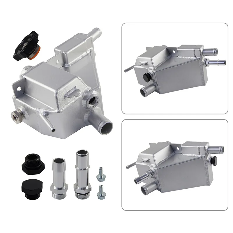 

Silver/Black Primary Degas Tank+Secondary+Degas Tank Kit For Ford F250 F350 Super Duty 6.7L Powerstroke 2011-2019 V8 Aluminum
