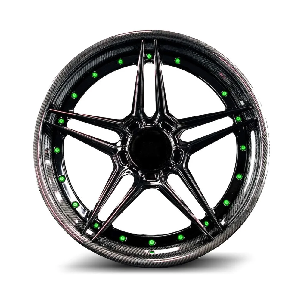 

Factory Hot Selling New Arrival Gold Polished Lip Brush Spokes 18 to 24 Inches 2-Piece Forged Aluminium Alloy Wheels