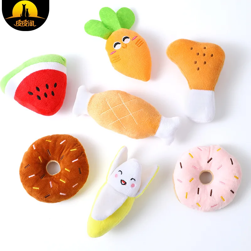 New Puppy Dog Toys For Small Medium Dogs Plush Squeaky Bone Aggressive Chewers For Pet Cat Products Banana Lobster