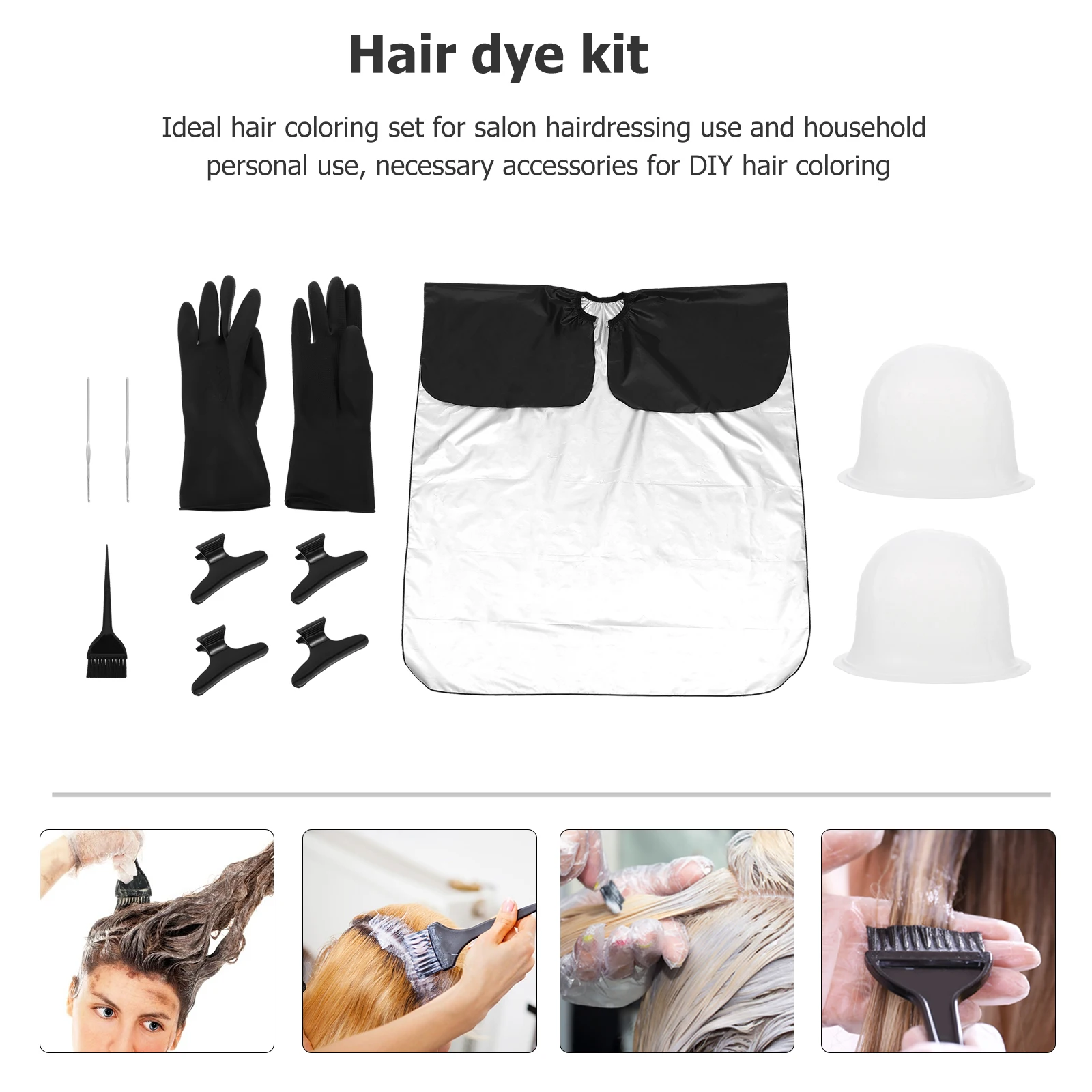 11 قطعة تسليط الضوء على الشعر مجموعة أدوات صبغ قبعات سيليكون قفازات قابلة لإعادة الاستخدام كيب لصالون في المنزل الصباغة تلوين الشعر تسليط الضوء على السنانير #1