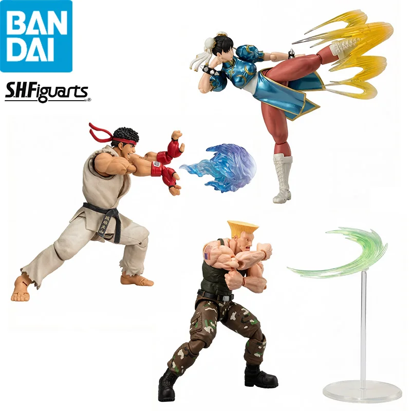 

Original Bandai Street Fighter Model Kit SHF Chun Li Ryu Guile Outfit 2 Anime Collection Finished Model Toy Gift Action Figure