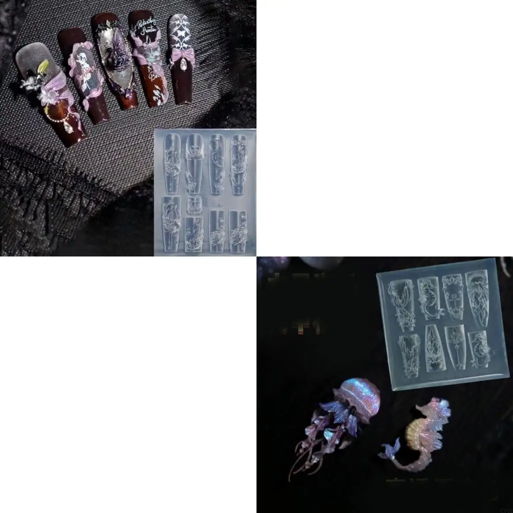 

Цветочные силиконовые формы для создания настраиваемых декоров для ногтей и поставки крафта