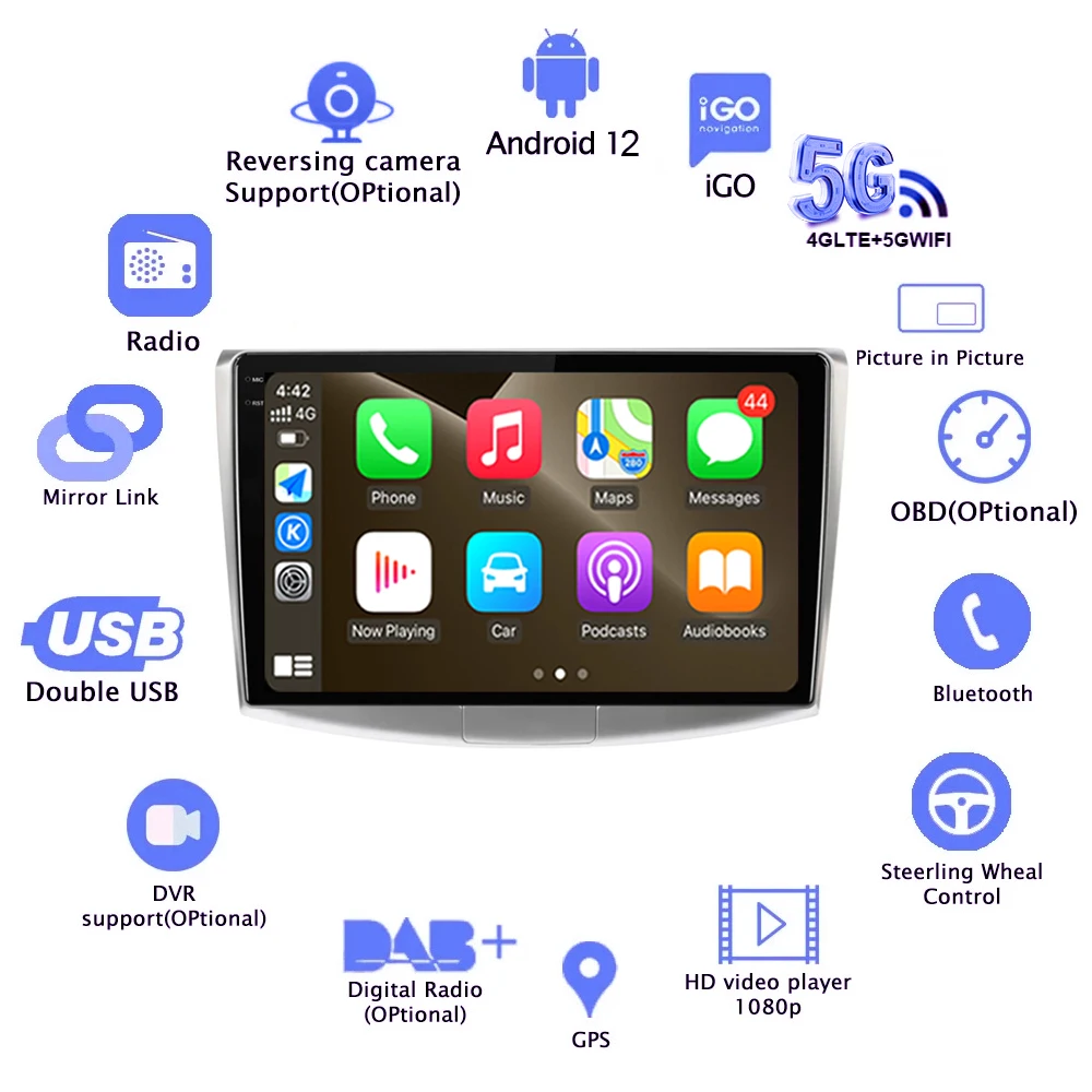 Android 14 For VW Volkswagen Passat B7 B6 CC Car Radio Multimedia Player Autoradio GPS Navigation Camera Carplay QLED 2Din DVD