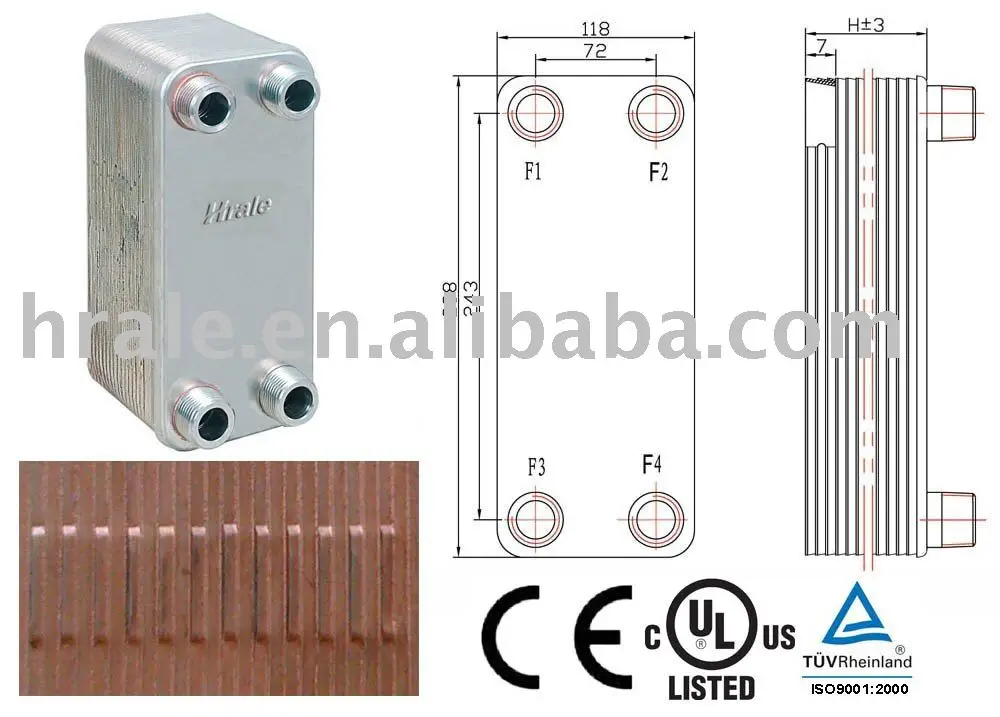 316 314 Stainless Steel Double Wall Brazed Plate Heat Exchanger Machine High-Accuracy CE Certified 3.0MPa Pressure Rating