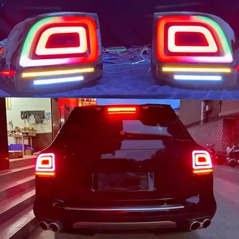 Faro LED colorido de 2 uds para Porsche Cayenne 957, luz de circulación diurna RGBW de ojo de Ángel controlable