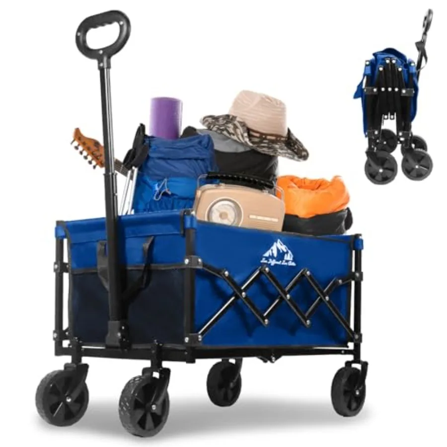 

Collapsible Wagon 352LBS Capacity Foldable Large Wagons Carts Heavy Duty Outdoor Folding Wagon with AllTerrain Wheels Utility G