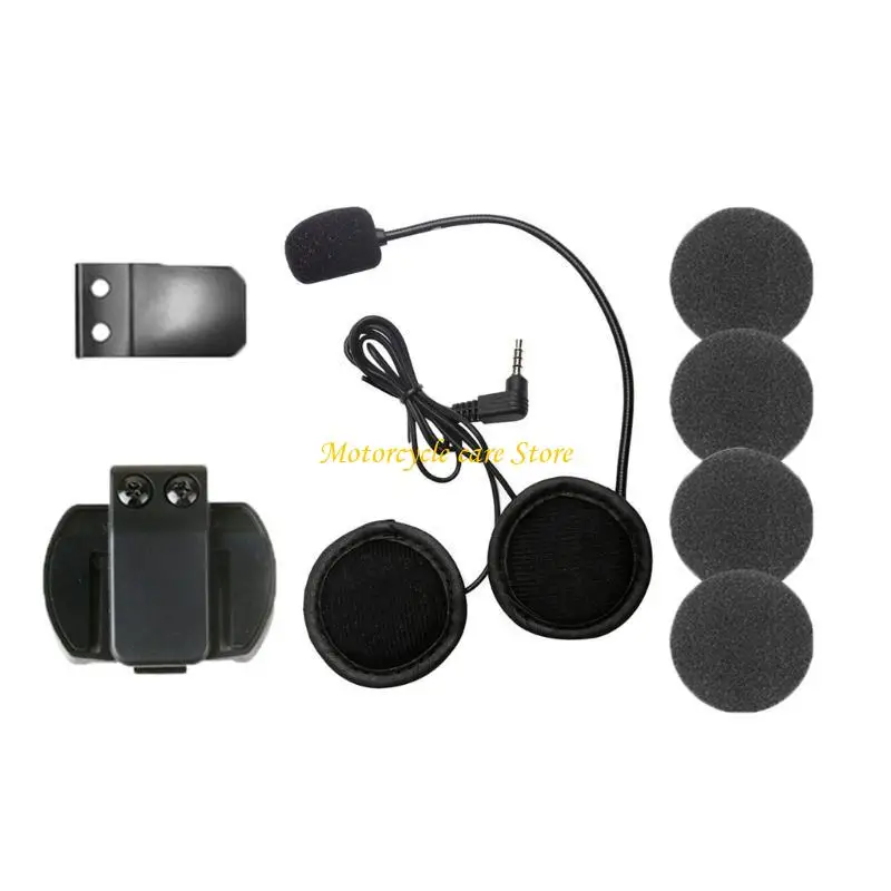 U75F Universal Riding Helmets Speaker Set Motorcycle Helmets Intercom with Secure Clip Mount Communication Gear for V4