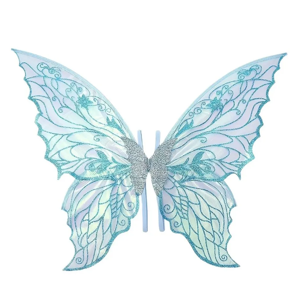 

Colorful Butterfly Fairy Wings Sparkling Organza Elastic Shoulder Straps Cosplay Wings Handmade Gradient Sheer Costume Wing Set