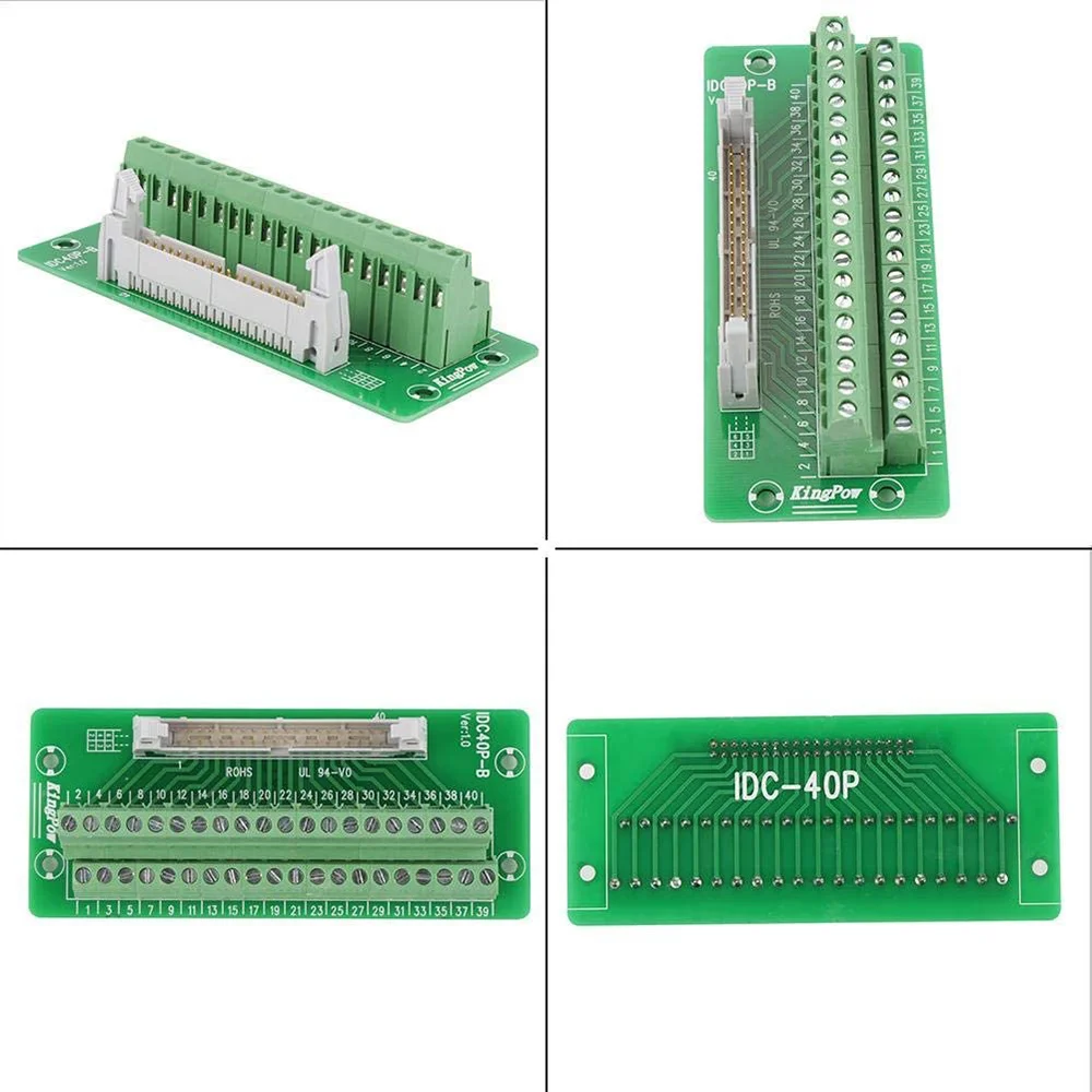Conector Strip Breakout Board, Bloco Terminal Plug, Interface PLC com suporte, Montagem em trilho DIN, 40Pin, IDC40P