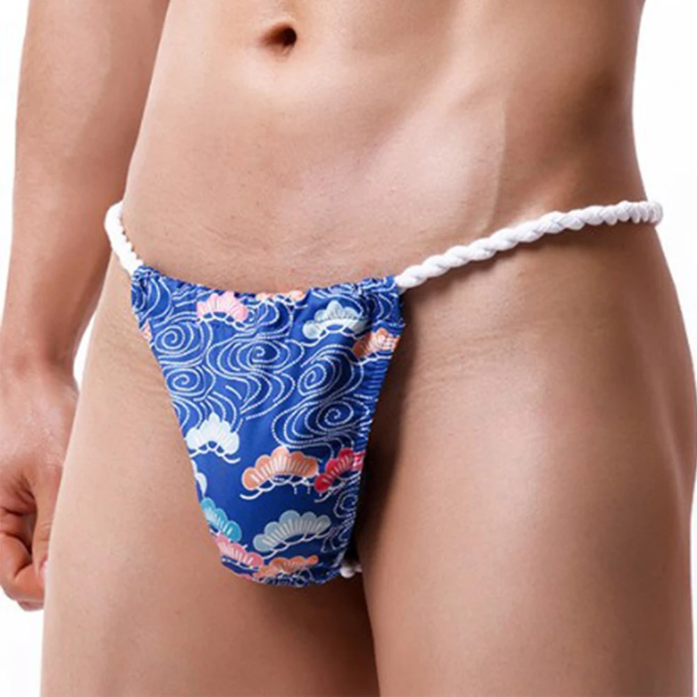 1 Buah Celana Dalam Pria Bersirkulasi Pakaian Dalam Seksi T-back Low Rise G-string Thong Fashion Celana Dalam Sumo Jepang