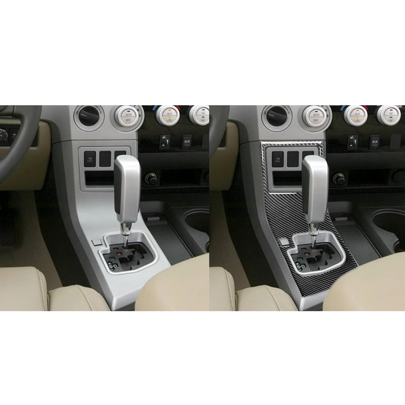 For Toyota Tundra Sequoia 2007-2013 Real Carbon Fiber Sticker Center Gear Shift Panel Border Car Accessories Interior decorative