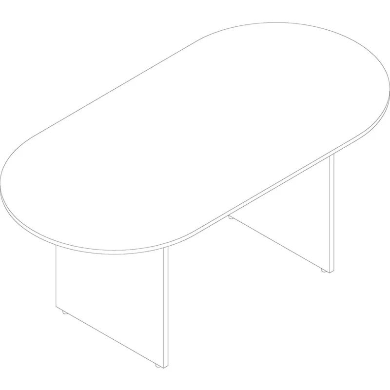 Lorell LLR69988 Essentials Mesa de conferência oval laminada de nogueira