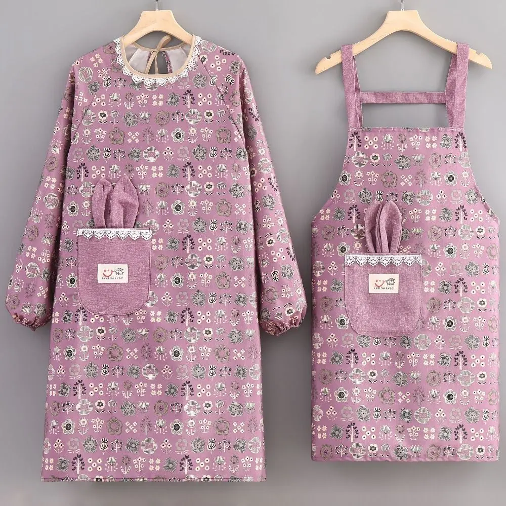 

2Pcs Casual Canvas Kitchen Cooking Apron Breathable Household Suspender Work Dress Adjustable Protective Cleaning Apron Baking