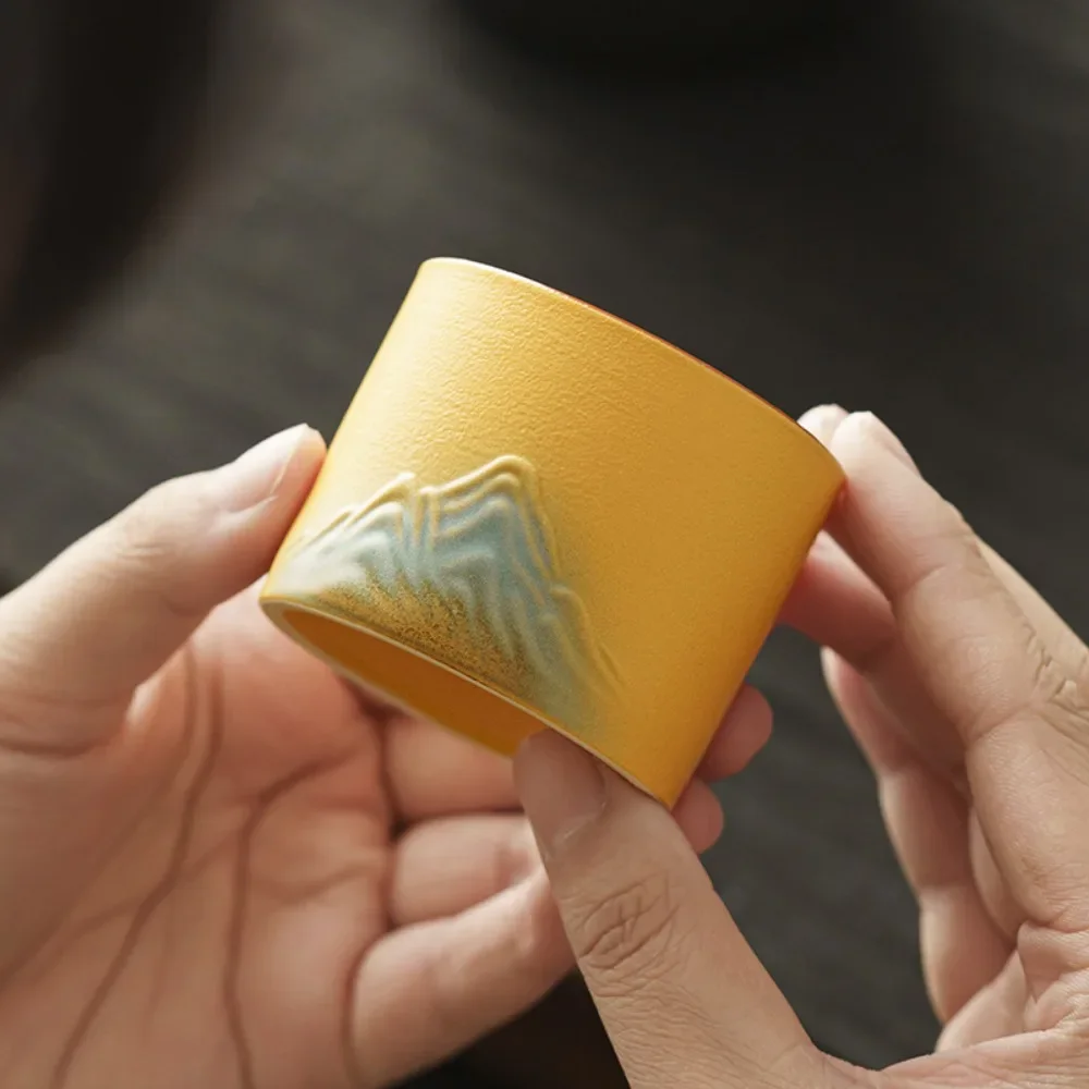 

4 шт./компл., керамический набор чайных чашек, 50 мл, кофейная кружка с пейзажным узором, чайная чашка, посуда для напитков, подарочная коробка, чашка для питьевой воды для молока