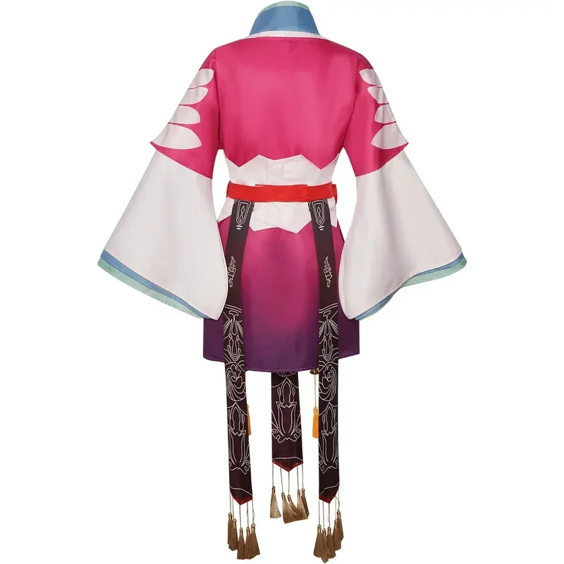 أنيمي الثعلب الروح صانع الثقاب توشان سوسو تأثيري حلي شعر مستعار مع آذان الأرجواني Hanfu تنورة امرأة Kawaii هالوين البدلة6؛ d'3، h'7.b؛