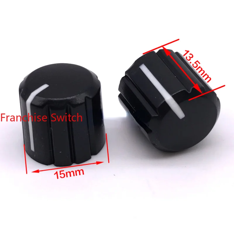 10PCSPlastic Knob 15 * 13.5MM Potentiometer Cap Switch  Encoder  Has Half Shaft Hole And Spline 