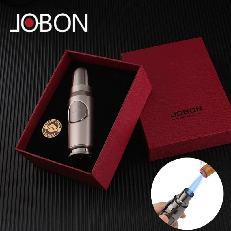 

JOBON Metal Bullet Shaped Cigar Lighter Windproof Jet Flame Butane Portable Lighter High-end Smoking Accessories Men's Gift