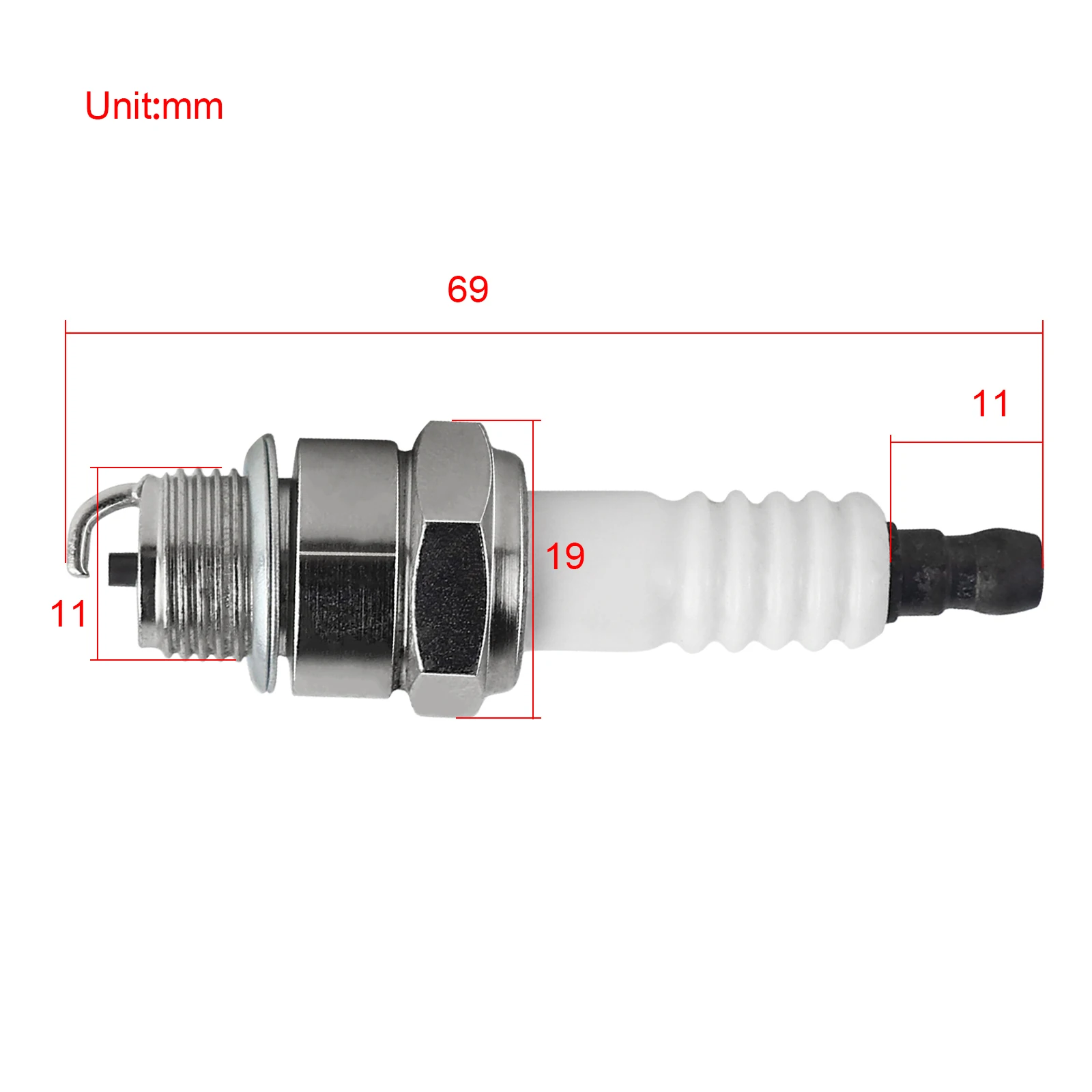 FLYPIG 2Pcs Z4C Motorcycle Spark Plug for 49CC 50CC 60CC 66CC 80CC 2 Stroke Engine Motorized Bicycle Bike