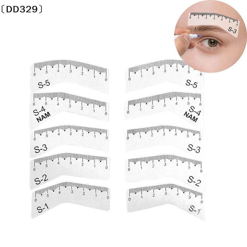 

5 Pairs Women Reusable DIY Eye Brow Drawing Guide Styling Shaping Grooming Template Card Eyebrow Stencil Set Make Up Tool〔DD329〕